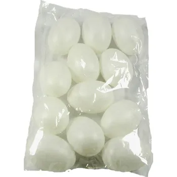 Velikonoční dekorace Vajíčka přízdoba 6cm 12ks bílá