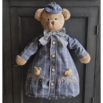 plyšák Plyšový medvěd vak na pyžamo modrý