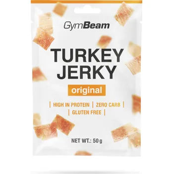 Sušené maso Sušené maso Turkey Jerky - GymBeam Příchuť: originál, Balení (g): 10 x 50 g