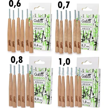 Zubní kartáček 3+1 ZDARMA | GoEco® BAMBOO | mezizubní kartáčky | 0,6 + 0,7 + 0,8 + 1 mm | 24 ks | z bambusu Dedra