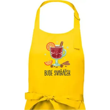 Kuchyňská zástěra Bude svařáček - sklenička - Dámská zástěra na vaření - Univerzální velikost ( Žlutá )