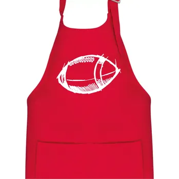 Kuchyňská zástěra Americký fotbal míč skica - Dětská zástěra na vaření - Univerzální velikost ( Červená )