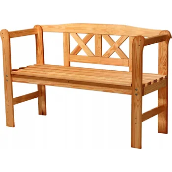 Zahradní lavice Kadax dřevěná zahradní lavice s opěradlem hnědá