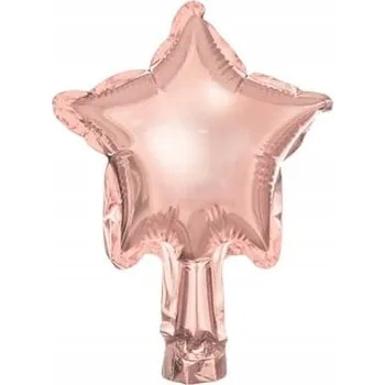 Balónek Foliový balónek hvězdička růžové zlato 25 cm 3ks