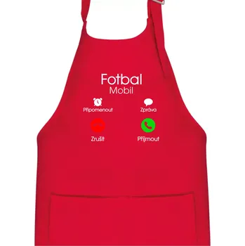 Kuchyňská zástěra Fotbal volá - Dětská zástěra na vaření - Univerzální velikost ( Červená )