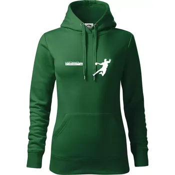 Dámská mikina Handball sport - Mikina dámská Cape s kapucí - XS ( Lahvově zelená )