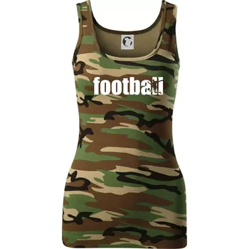 Dámské tričko Football nápis - Dámské Maskáčové tílko - XL ( Hnědý maskáč )