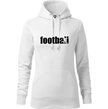 Dámská mikina Football nápis - Mikina dámská Cape s kapucí - XL ( Bílá )