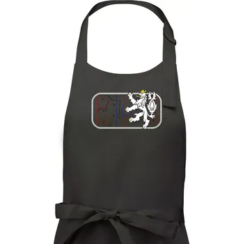 Kuchyňská zástěra Lev na hrací ploše - Dámská zástěra na vaření - Univerzální velikost ( Tmavá břidlice (šedá se zeleným nádechem) )