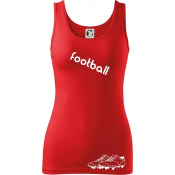 Dámské tričko FOOTBALL nápis šikmo - Dámské tílko - S ( Červená )