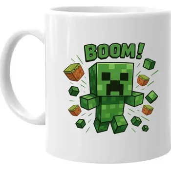 Žertovný předmět Boom! - hrnek s potiskem pro fanoušky Minecraftu- Tričkový.cz