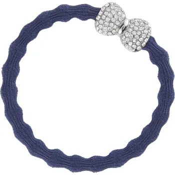 By Eloise London Silver Diamanté Bow barva Navy Blue