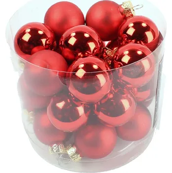 Vánoční ozdoba Ozdoba koule 2,5cm 24ks červená
