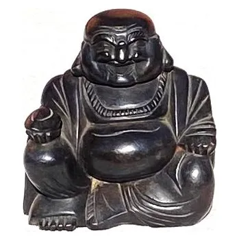 Hotei 17 cm (smějící se, veselý, šťastný, happy Buddha) - dřevěná soška 16491
