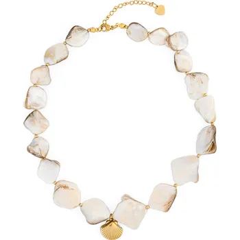 Náhrdelník franco bene Mušličkový náhrdelník s přívěskem mušle - pozlacený | 1064