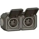 Zásuvka 230 V dvojnásobná Legrand Plexo šedá