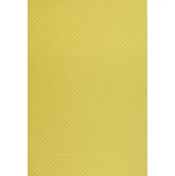 Bavlněná česká látka šíře 150cm - bílý puntík 2mm na žluté (50cm)