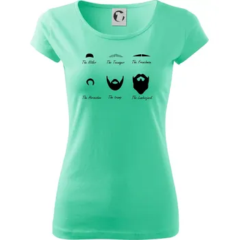 Dámské tričko Mustache types of mustache - Dámské triko Pure - XS ( Mátová )