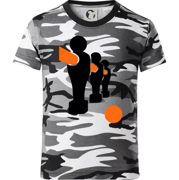 Chlapecké oblečení Fotbálek postavy - Dětské maskáčové triko - 146 cm/10 let ( Šedý maskáč )