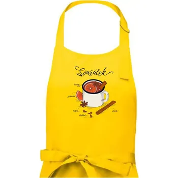 Kuchyňská zástěra Koření na svařáček - Pánská zástěra na vaření - Univerzální velikost ( Žlutá )