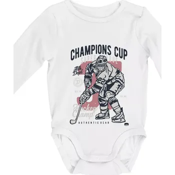 Champions Cup Hockey - Body kojenecké s dlouhým rukávem - Dlouhý r. do 3 měs ( Bílá )