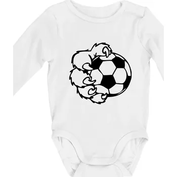 Kojenecký body Medvědí tlapa fotbal - Body kojenecké s dlouhým rukávem - Dlouhý r. do 3 měs ( Bílá )