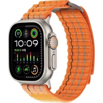 eses Nylonový strukturovaný řemínek pro Apple Watch - Oranžový 42 mm, 44 mm, 45 mm, 49 mm