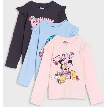 Dívčí oblečení Sinsay - 3 balení triček s dlouhým rukávem Disney - světle modrá - 095GA-50X - 095GA-50X-134