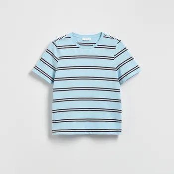 Dámské tričko Reserved - Pruhované tričko - bleděmodrá - VI090-05X - VI090-05X-S