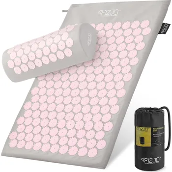 Masáž 4FIZJO Akupresurní podložka Classic 4FIZJO s polštářem RŮŽOVÁ|ŠEDÁ