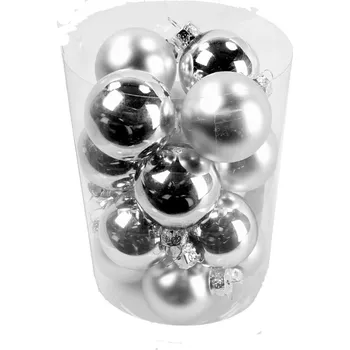 Vánoční ozdoba Ozdoba koule 3,5cm 16ks stříbrná