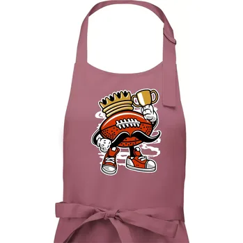 Kuchyňská zástěra Americanos fotbal král - Pánská zástěra na vaření - Univerzální velikost ( Starorůžová )