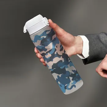 Láhev ION8 Recyclon Camouflage Motivator 1 l - lahev / motivační láhev na vodu s hodinami