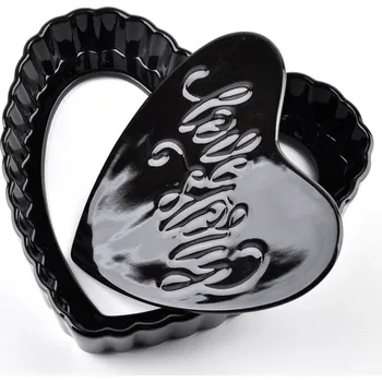 Forma na pečení Porcelánová koláčová forma na pečení s odnímatelným dnem COOKINI MODERN LIFE černá 20 cm