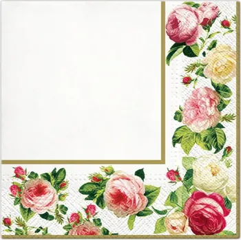 Papírový ubrousek Dekorativní papírové ubrousky ROSY FRAME 20 ks.