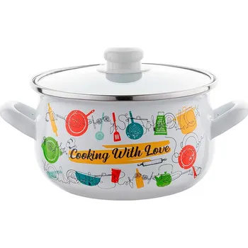 Hrnec Emailem pokrytý hrnec s poklicí EMALIA POLSKA PLESZEW JULIA 5,3 l