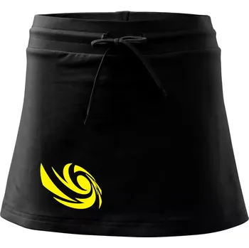 Dámská sukně Vortex logo samostatné - žluté - Sportovní sukně - two in one - L ( Černá )