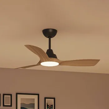 Lampička Philips LED ventilátor Olas, Ø 106 cm, hnědý/černý, tichý - Ø baldachýn 15,5 cm hnědá, černá LED 24 W celkem - Doprava zdarma