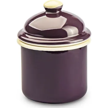 Dóza na potraviny Smaltem potažená dóza / nádoba na sypké produkty OLKUSKIE WYROBY EMALIOWANE 0,5 l OWE Eggplant