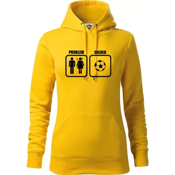 Dámská mikina Problém fotbal - Mikina dámská Cape s kapucí - S ( Žlutá )