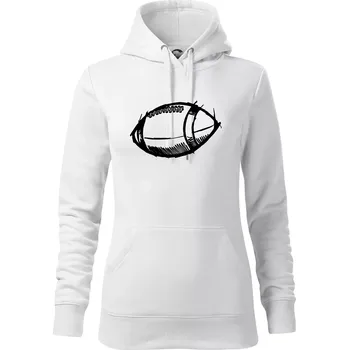 Dámská mikina Americký fotbal míč skica - Mikina dámská Cape s kapucí - XL ( Bílá )