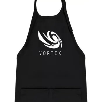 Kuchyňská zástěra Vortex logo jednobarevné - Dětská zástěra na vaření - Univerzální velikost ( Černá )