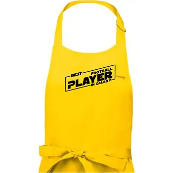 Kuchyňská zástěra Best football player in galaxy - Dámská zástěra na vaření - Univerzální velikost ( Žlutá )