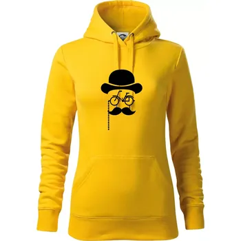 Dámská mikina Mustache kolo - Mikina dámská Cape s kapucí - L ( Žlutá )