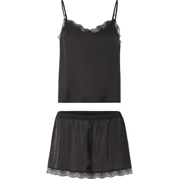 Dámské pyžamo esmara® Dámské saténové pyžamo (černá, XS(32/34))