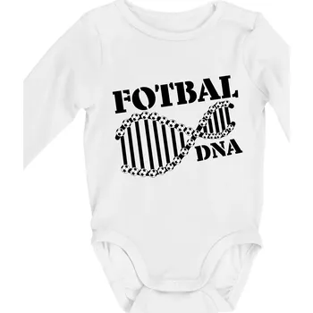 Fotbal DNA - Body kojenecké s dlouhým rukávem - Dlouhý r. 3-6 měs ( Bílá )