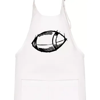 Kuchyňská zástěra Americký fotbal míč skica - Dětská zástěra na vaření - Univerzální velikost ( Bílá )