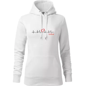 Dámská mikina Moje srdce bije pro fotbal - Mikina dámská Cape s kapucí - 2XL ( Bílá )