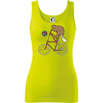 Dámské tričko Bobr na kole - Dámské tílko - S ( Limetková )