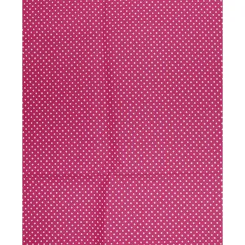 Bavlněná česká látka šíře 160cm - bílý puntík 2mm na sytě růžové (50cm)
